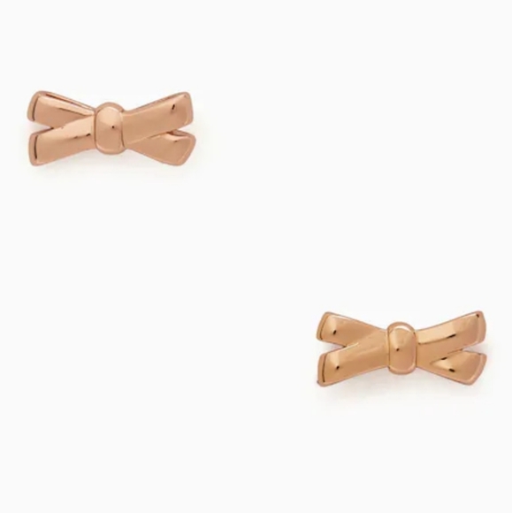 Kate ♠️ Rose Gold Double Bow Earrings - Picture 3 of 11